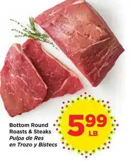 Food 4 Less Bottom Round Roasts & Steaks offer