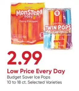 Stater Bros Budget Saver Ice Pops offer