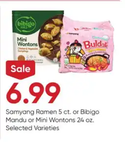 Stater Bros Samyang Ramen 5 ct. or Bibigo Mandu or Mini Wontons 24 oz offer