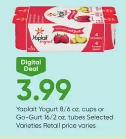 Stater Bros Yoplait Yogurt 8/6 oz. cups or Go-Gurt 16/2 oz. tubes offer