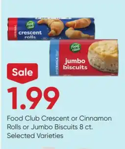 Stater Bros Food Club Crescent or Cinnamon Rolls or Jumbo Biscuits offer