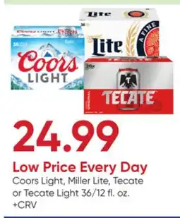 Stater Bros Coors Light, Miller Lite, Tecate or Tecate Light offer