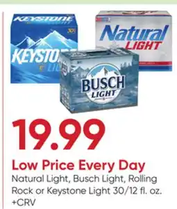 Stater Bros Natural Light, Busch Light, Rolling Rock or Keystone Light offer