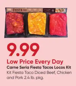 Stater Bros Kit Fiesta Taco Diced Beef, Chicken and Pork offer