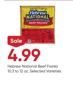 Stater Bros Hebrew National Beef Franks offer