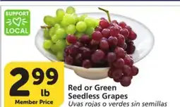 Albertsons Red or Green Seedless Grapes offer