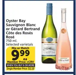 Albertsons Oyster Bay Sauvignon Blanc or Gérard Bertrand Côte des Rosés Rosé offer