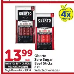 Albertsons Oberto Zero Sugar Beef Sticks offer
