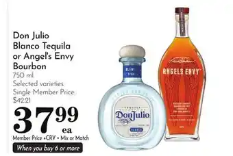 Pavilions Don Julio Blanco Tequila or Angel's Envy Bourbon offer