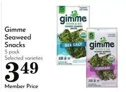 Pavilions Gimme Seaweed Snacks offer