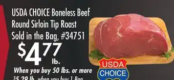 Smart & Final USDA CHOICE Boneless Beef Round Sirloin Tip Roast offer