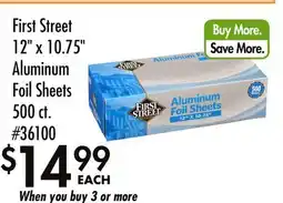 Smart & Final First Street 12 x 10.75 Aluminum Foil Sheets offer