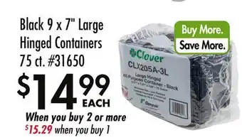 Smart & Final Black 9 x 7 Large Hinged Containers 75 ct offer
