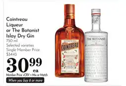 Pavilions Cointreau Liqueur or The Botanist Islay Dry Gin offer