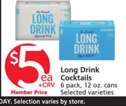 Vons Long Drink Cocktails offer