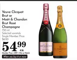 Pavilions Veuve Clicquot Brut or Moët & Chandon Brut Rosé Champagne offer
