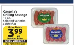 Vons Cantella's Grilling Sausage offer