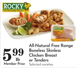 Pavilions All-Natural Free Range Boneless Skinless Chicken Breast or Tenders offer