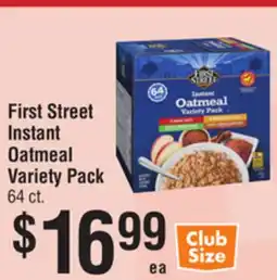 Smart & Final First Street Instant Oatmeal Variety Pack offer