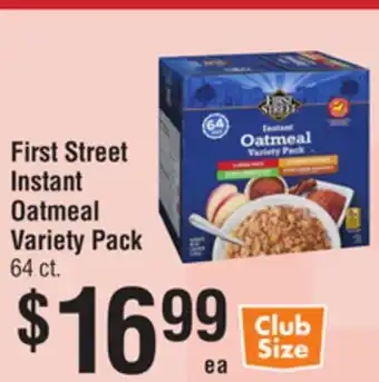 Smart & Final First Street Instant Oatmeal Variety Pack offer