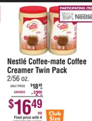 Smart & Final Nestlé Coffee-mate Coffee Creamer Twin Pack offer