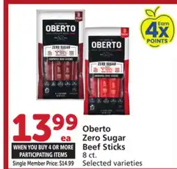 Vons Oberto Zero Sugar Beef Sticks offer