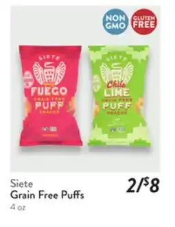 Fresh Thyme Siete Grain Free Puffs offer