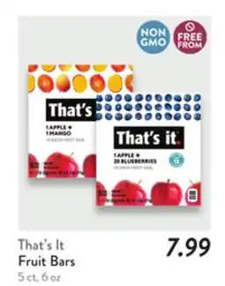 Fresh Thyme That's It Fruit Bars offer