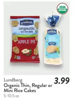 Fresh Thyme Lundberg Organic Thin, Regular or Mini Rice Cakes offer