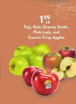 Fresh Thyme Fuji, Gala, Granny Smith, Pink Lady, and Cosmic Crisp Apples offer