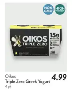 Fresh Thyme Oikos Triple Zero Greek Yogurt offer