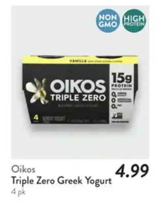 Fresh Thyme Oikos Triple Zero Greek Yogurt offer