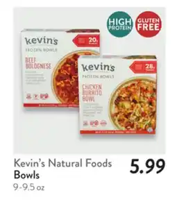 Fresh Thyme Kevin's Natural Foods Bowls offer
