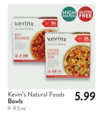 Fresh Thyme Kevin's Natural Foods Bowls offer