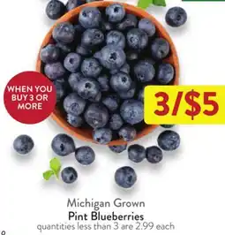 Fresh Thyme Michigan Grown Pint Blueberries offer