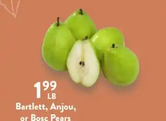 Fresh Thyme Bartlett, Anjou, or Bosc Pears offer