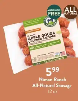 Fresh Thyme Niman Ranch All-Natural Sausage offer