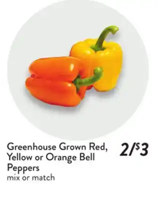 Fresh Thyme Greenhouse Grown Red, Yellow or Orange Bell Peppers offer