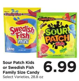 Food 4 Less Sour Patch Kids or Swedish Fish Family Size Candy offer