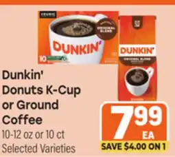Tony’s Fresh Market Dunkin' Donuts K-Cup or Ground Coffee offer