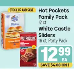 Tony’s Fresh Market Hot Pockets Family Pack 12ct White Castle Sliders 16ct, Party Pack offer