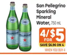 Tony’s Fresh Market San Pellegrino Sparkling Mineral Water offer