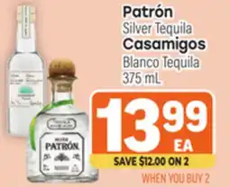 Tony’s Fresh Market Patrón Silver Tequila, Casamigos Blanco Tequila offer