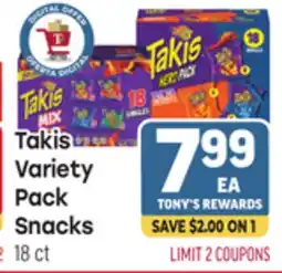 Tony’s Fresh Market Takis Variety Pack Snacks offer