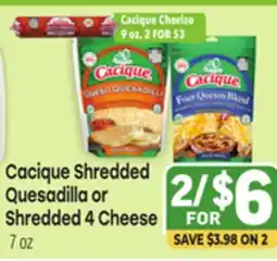 Tony’s Fresh Market Cacique Shredded Quesadilla or Shredded 4 Cheese offer