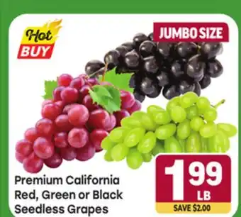 Tony’s Fresh Market Premium California Red, Green or Black Seedless Grapes offer