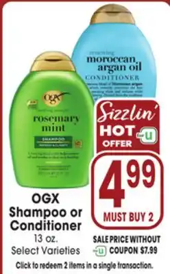 Jewel-Osco OGX Shampoo or Conditioner offer