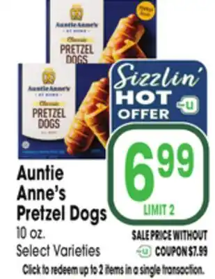 Jewel-Osco Auntie Anne's Pretzel Dogs offer