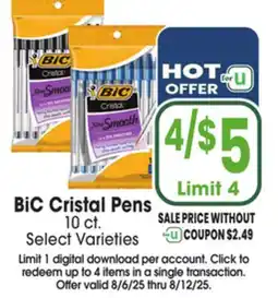 Jewel-Osco BiC Cristal Pens offer