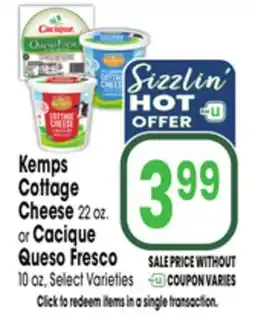 Jewel-Osco Kemps Cottage Cheese 22 oz. or Cacique Queso Fresco 10 oz offer